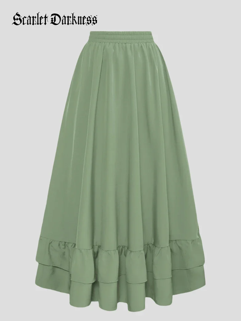 Women Ruffled High-Low 3 Ways Pirate Skirt - Image 37