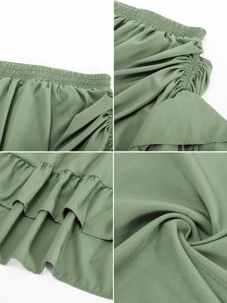 Women Ruffled High-Low 3 Ways Pirate Skirt - Image 38