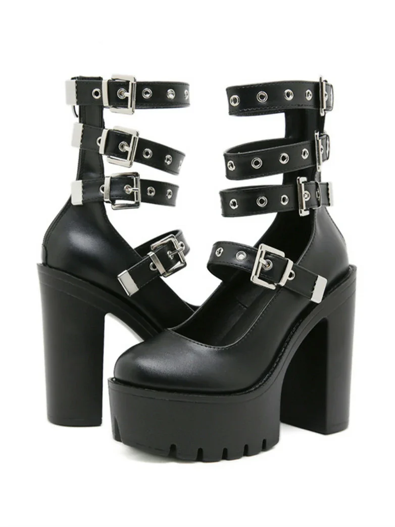 Punk Rivet High Heels - Image 4