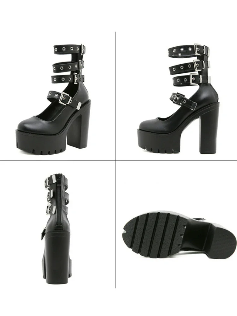 Punk Rivet High Heels - Image 6