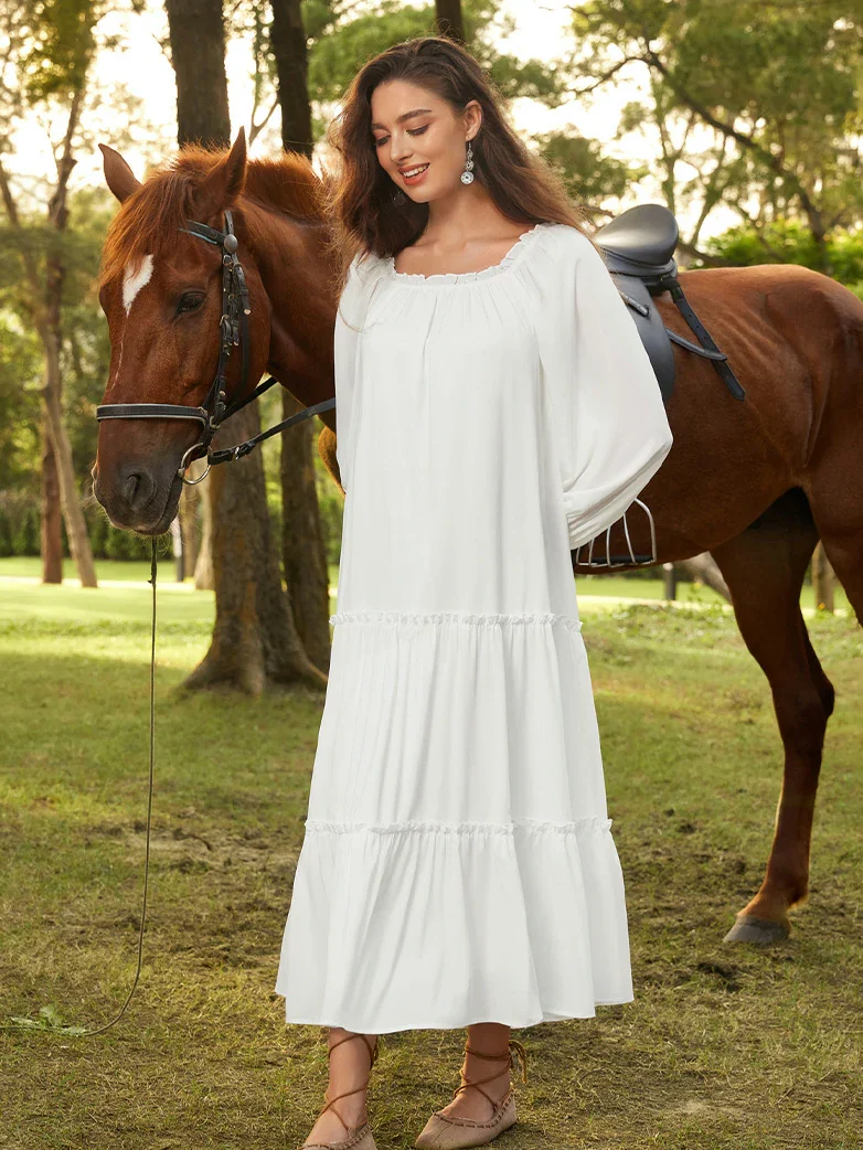 Renaissance Costume Set Maxi Dress+Bones Corset - Image 14