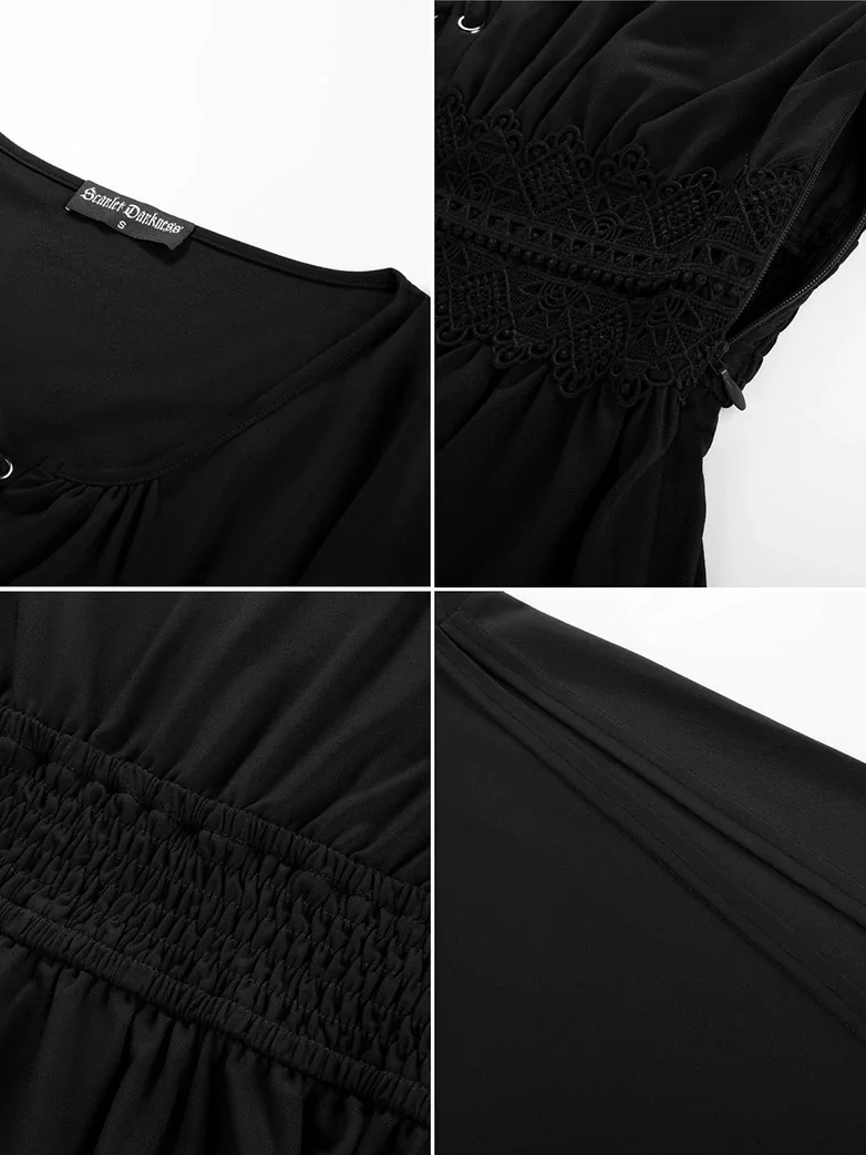 Renaissance Curved Hem Bell Sleeve Slit Tops - Image 26