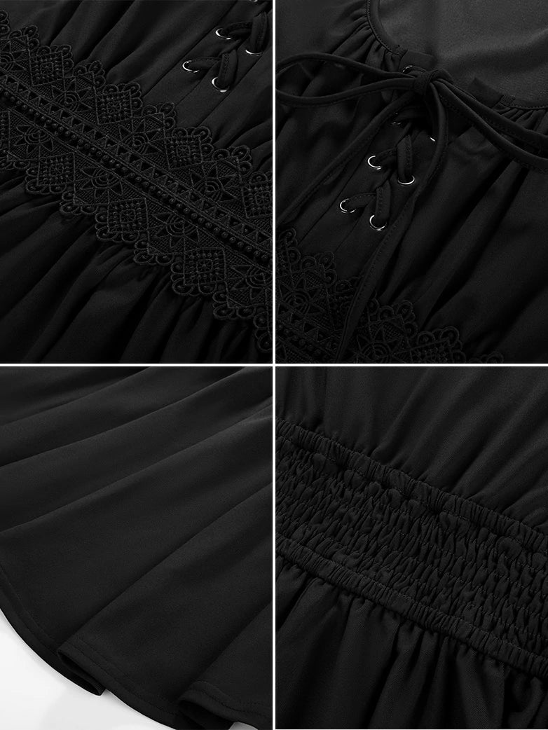 Renaissance Curved Hem Bell Sleeve Slit Tops - Image 27
