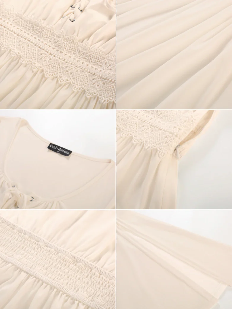 Renaissance Curved Hem Bell Sleeve Slit Tops - Image 32