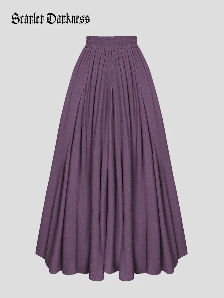 Renaissance Elastic Waist Fairy Swing Pockets Skirt - Image 36