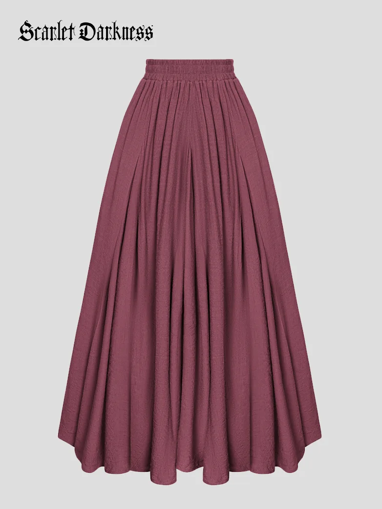 Renaissance Elastic Waist Fairy Swing Pockets Skirt - Image 11