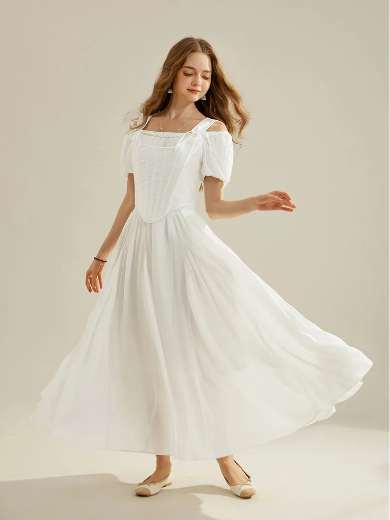 Renaissance Elastic Waist Fairy Swing Pockets Skirt - Image 21
