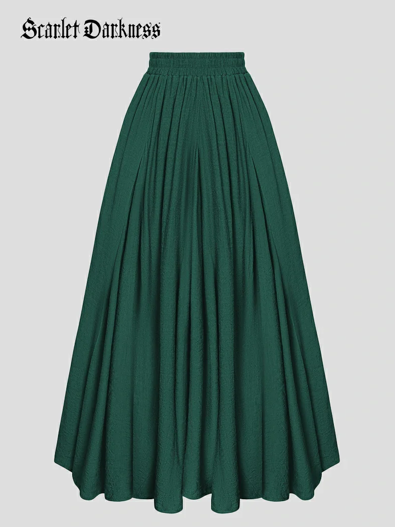 Renaissance Elastic Waist Fairy Swing Pockets Skirt - Image 55