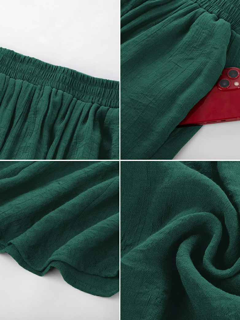 Renaissance Elastic Waist Fairy Swing Pockets Skirt - Image 59