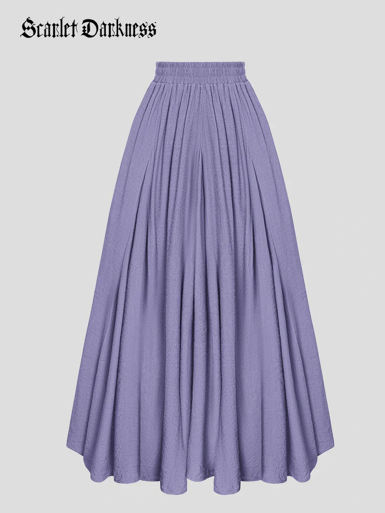 Renaissance Elastic Waist Fairy Swing Pockets Skirt - Image 70