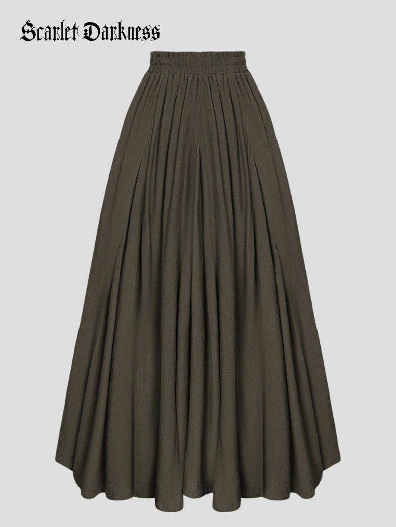 Renaissance Elastic Waist Fairy Swing Pockets Skirt - Image 88