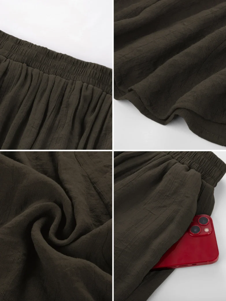 Renaissance Elastic Waist Fairy Swing Pockets Skirt - Image 92