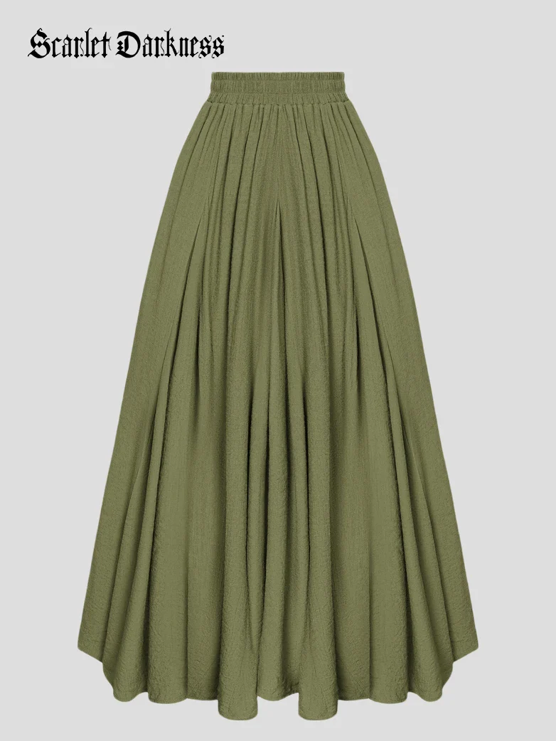 Renaissance Elastic Waist Fairy Swing Pockets Skirt - Image 83