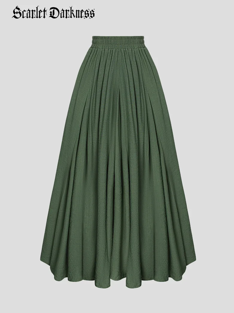 Renaissance Elastic Waist Fairy Swing Pockets Skirt - Image 6