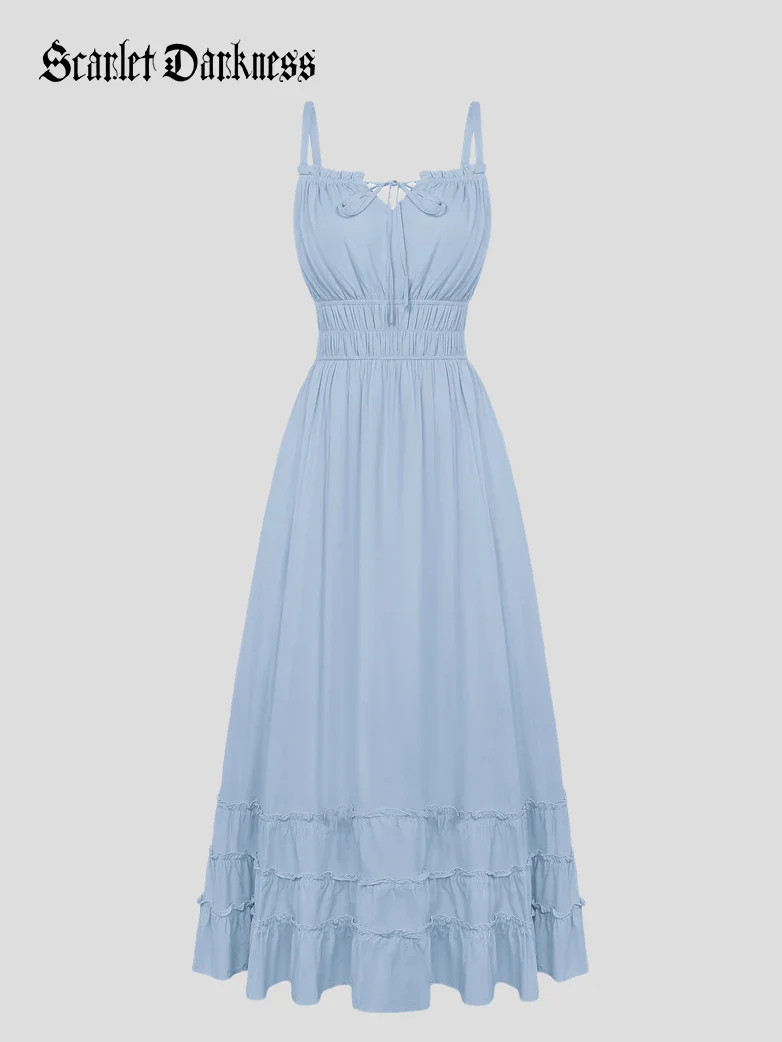 Women Renaissance Boho Chic Pockets Maxi Dress