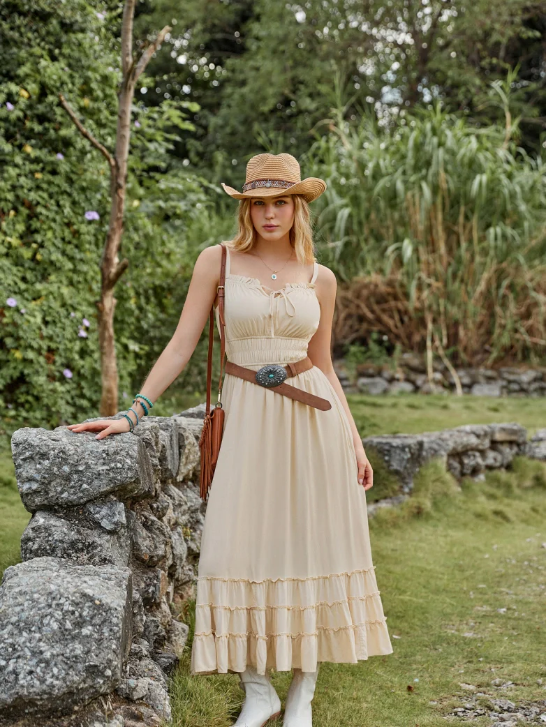 Women Renaissance Boho Chic Pockets Maxi Dress - Image 12