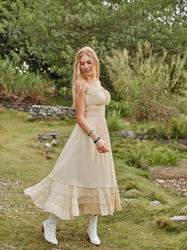 Women Renaissance Boho Chic Pockets Maxi Dress - Image 13