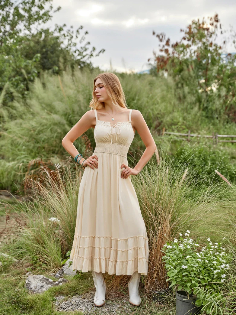 Women Renaissance Boho Chic Pockets Maxi Dress - Image 14