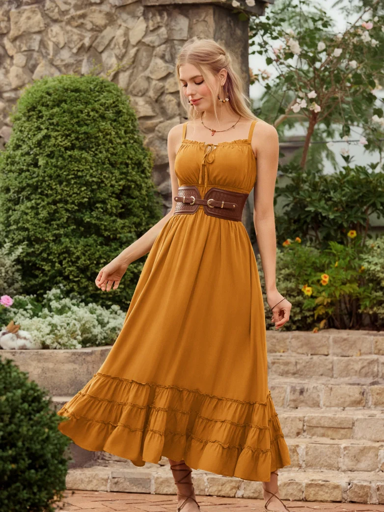 Women Renaissance Boho Chic Pockets Maxi Dress - Image 22
