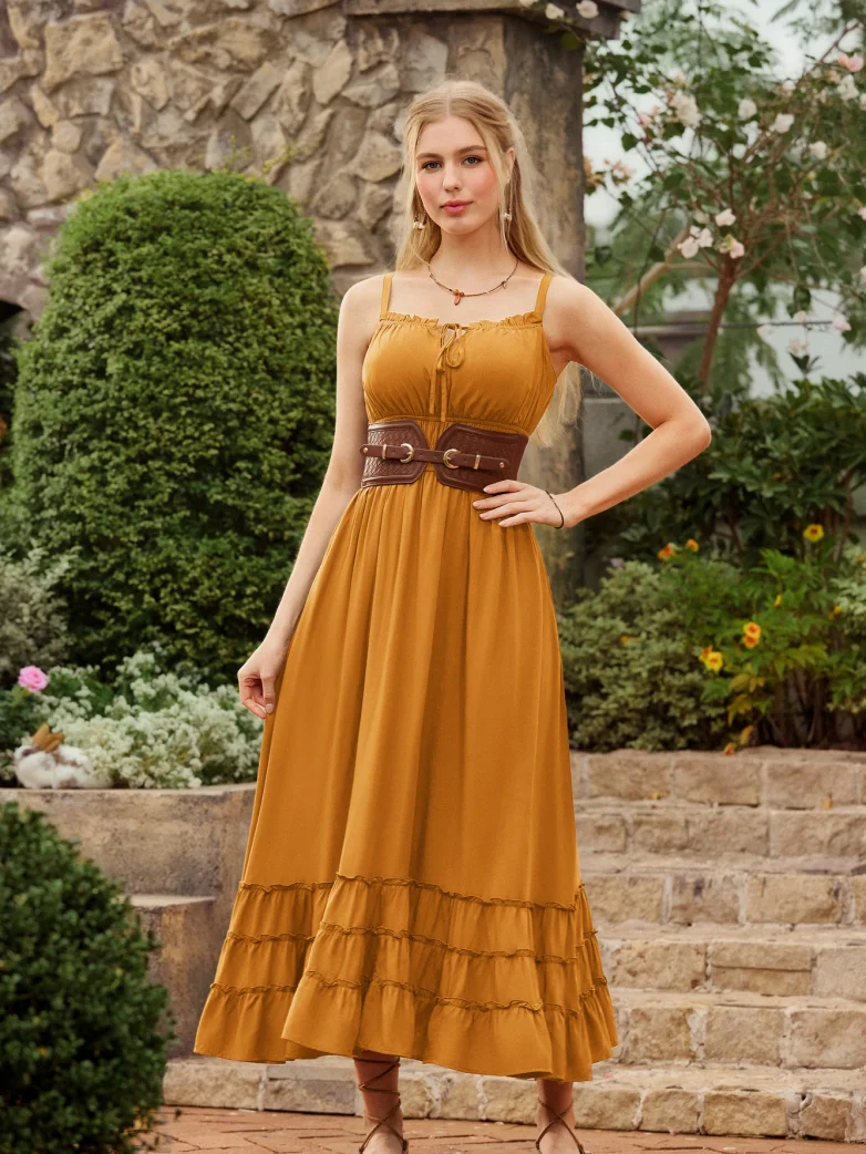 Women Renaissance Boho Chic Pockets Maxi Dress - Image 23