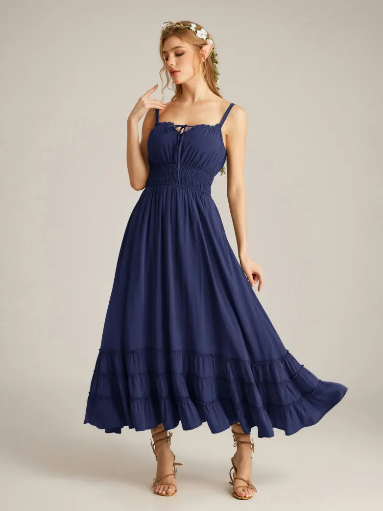 Women Renaissance Boho Chic Pockets Maxi Dress - Image 26