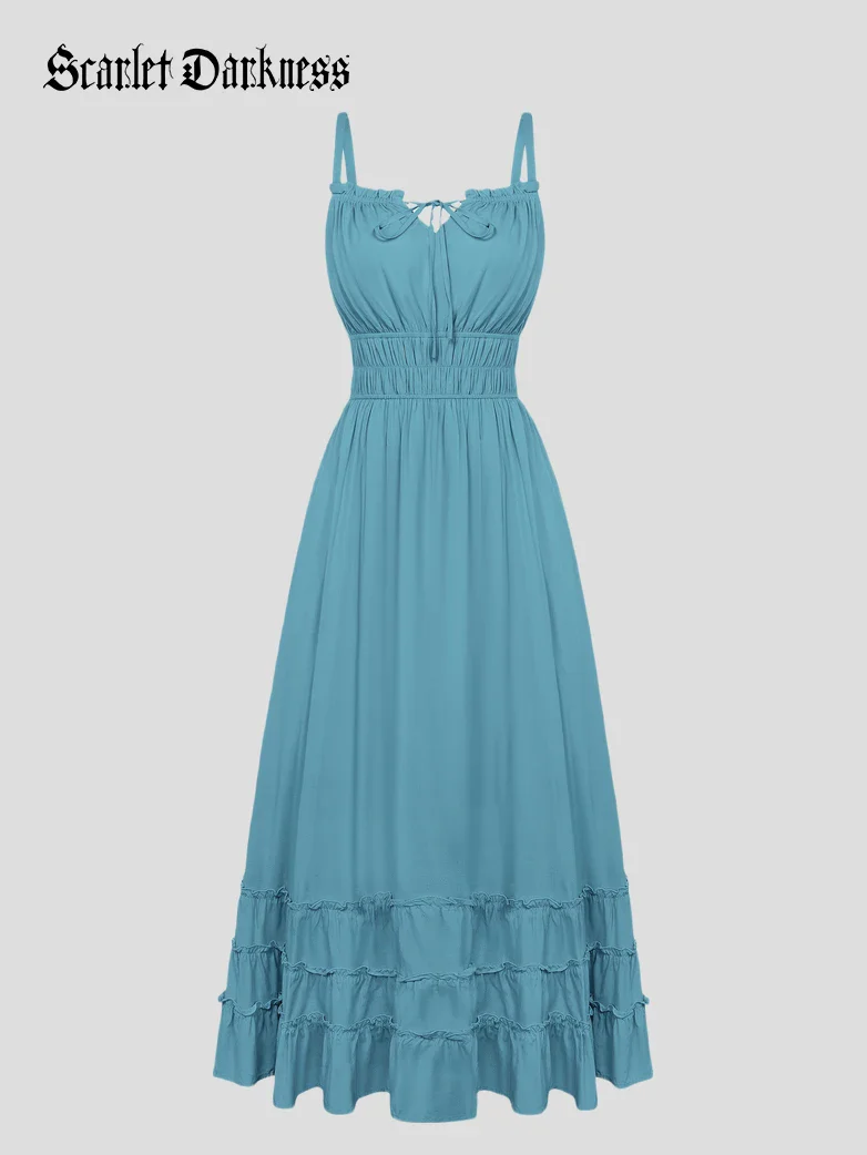 Women Renaissance Boho Chic Pockets Maxi Dress - Image 41