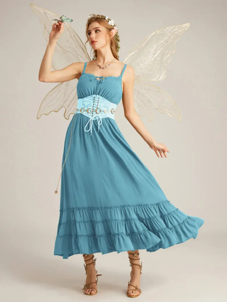 Women Renaissance Boho Chic Pockets Maxi Dress - Image 42