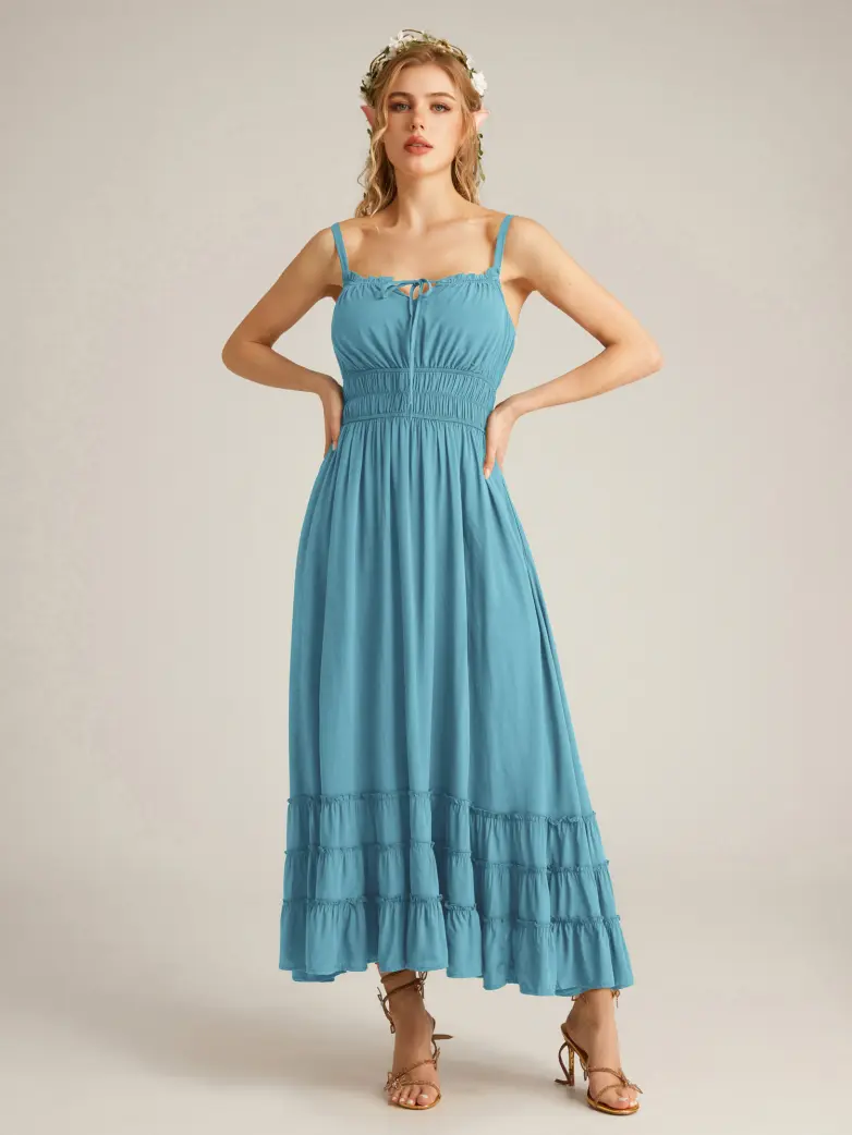 Women Renaissance Boho Chic Pockets Maxi Dress - Image 44