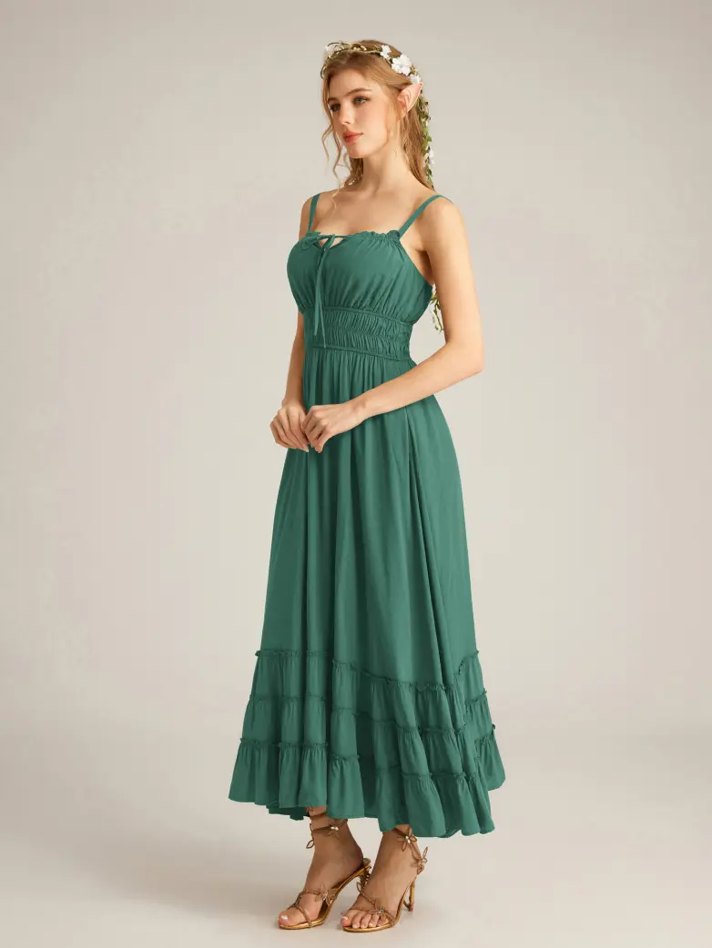 Women Renaissance Boho Chic Pockets Maxi Dress - Image 47