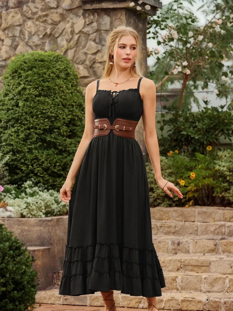 Women Renaissance Boho Chic Pockets Maxi Dress - Image 7