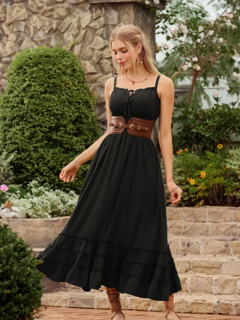 Women Renaissance Boho Chic Pockets Maxi Dress - Image 8