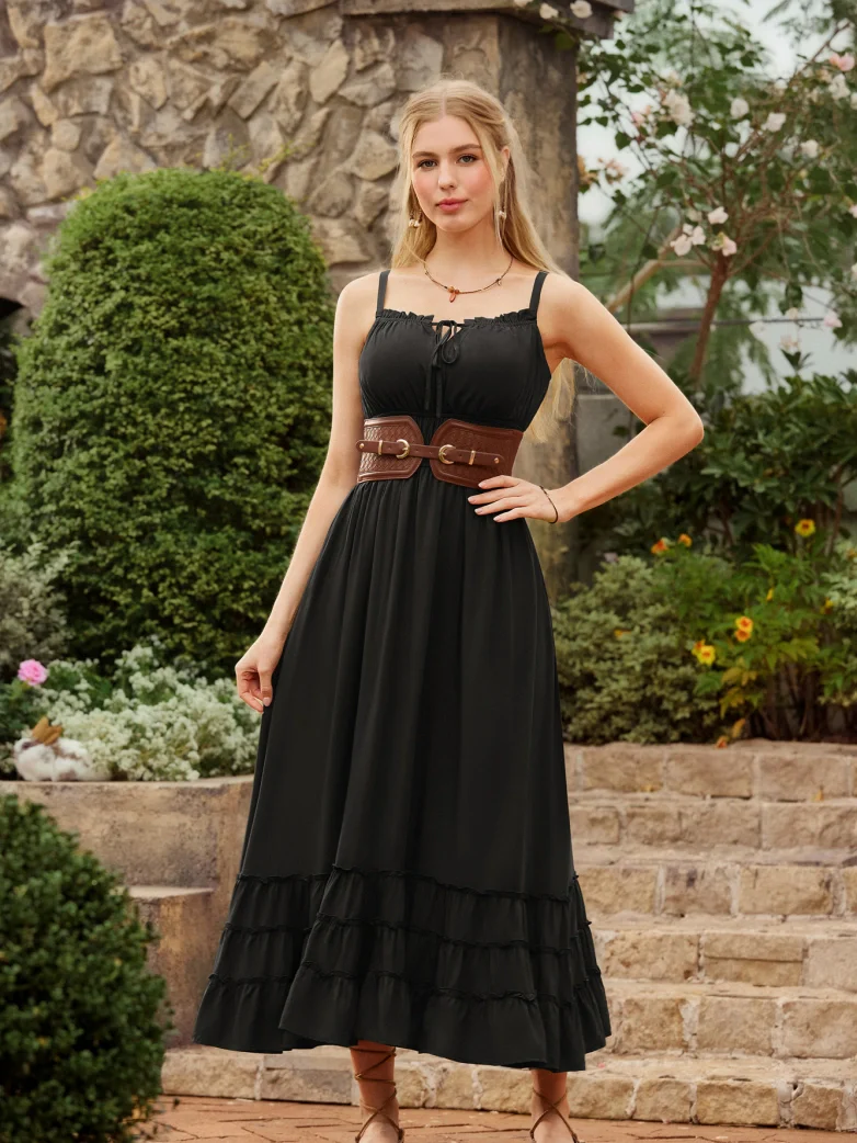 Women Renaissance Boho Chic Pockets Maxi Dress - Image 9