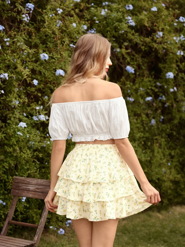 Spring Renaissance Chiffon Cake Pockets Mini Skirt - Image 22
