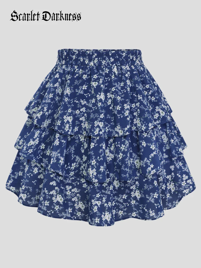 Spring Renaissance Chiffon Cake Pockets Mini Skirt - Image 27