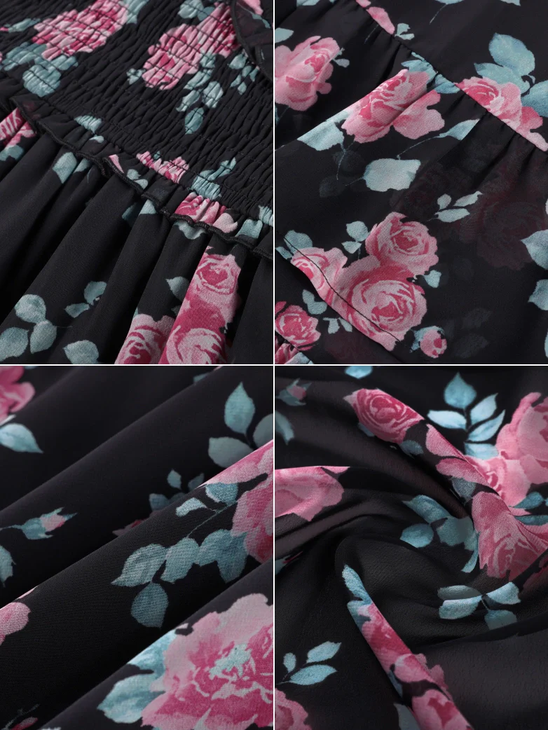 Women Renaissance Chiffon Pleated Pockets Dress - Image 15