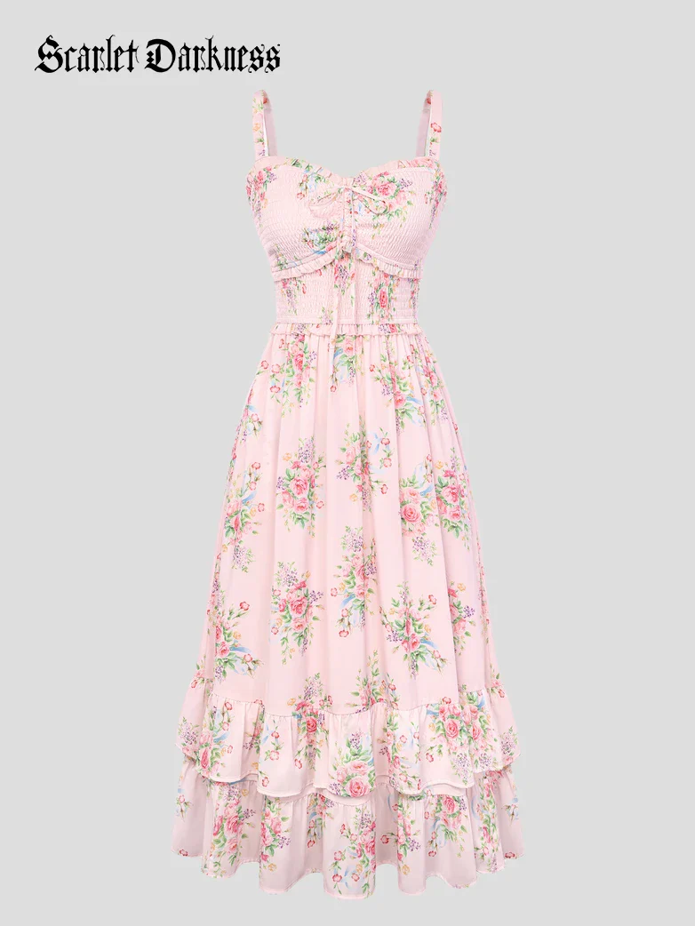 Women Renaissance Chiffon Pleated Pockets Dress - Image 28