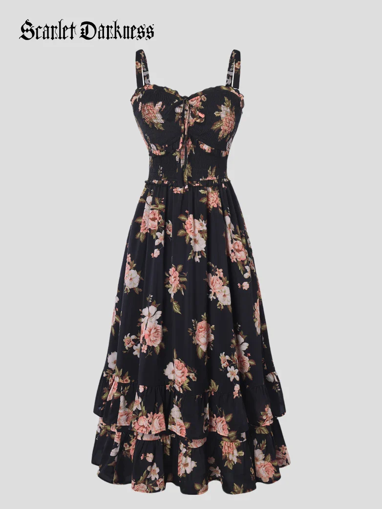 Women Renaissance Chiffon Pleated Pockets Dress - Image 39