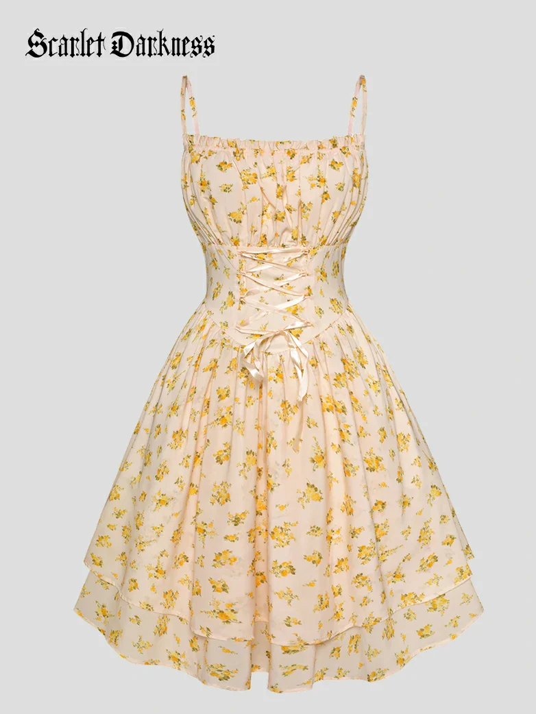 Spring Victorian Pastoral Milkmaid Pockets Dress - Image 10