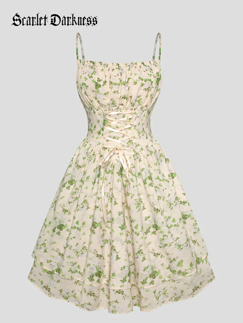 Spring Victorian Pastoral Milkmaid Pockets Dress - Image 21