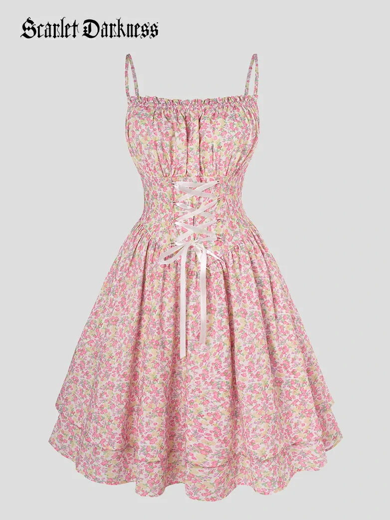 Spring Victorian Pastoral Milkmaid Pockets Dress - Image 28