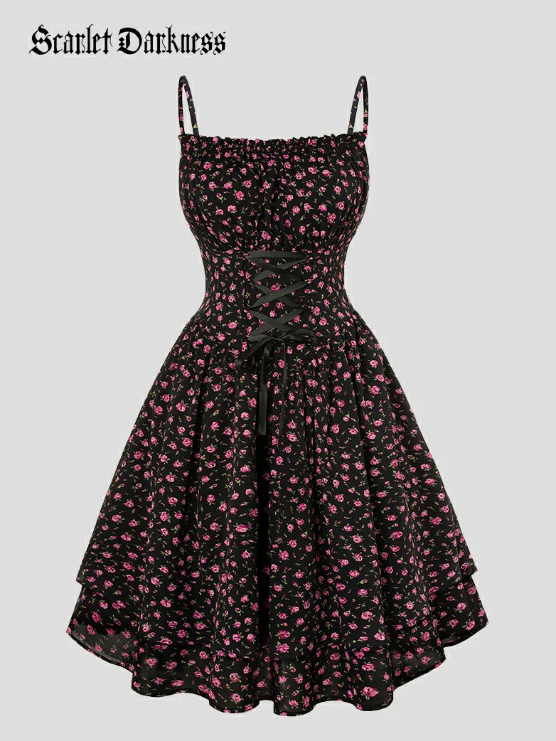Spring Victorian Pastoral Milkmaid Pockets Dress - Image 5