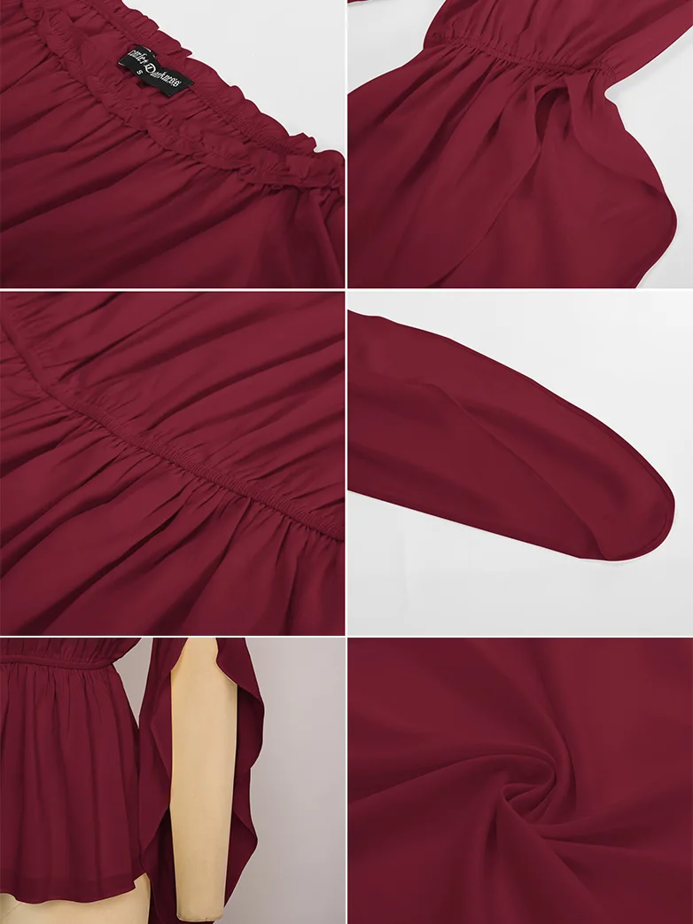 Renaissance Slit Sleeve Off Shoulder Chiffon Tops - Image 26