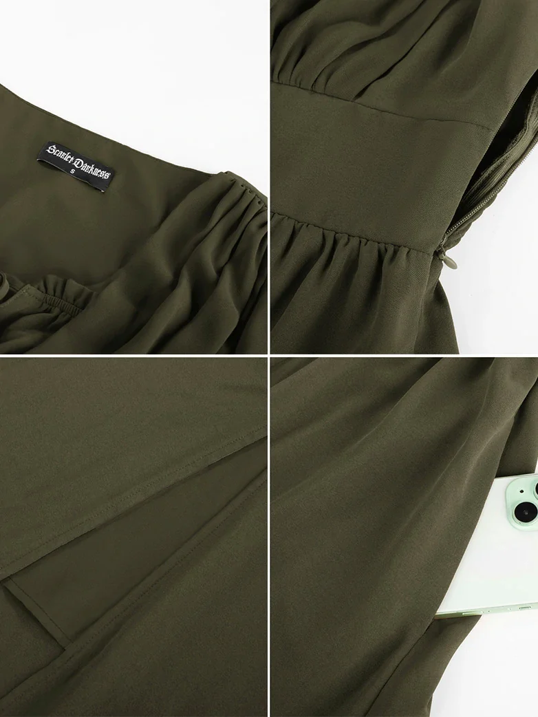 Renaissance Fantasy Front Slit Maxi Pockets Dress - Image 41