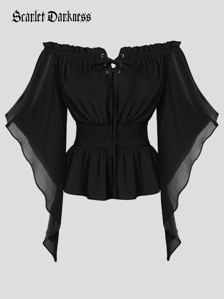 Renaissance Flowing Off-Shoulder Witch Tops