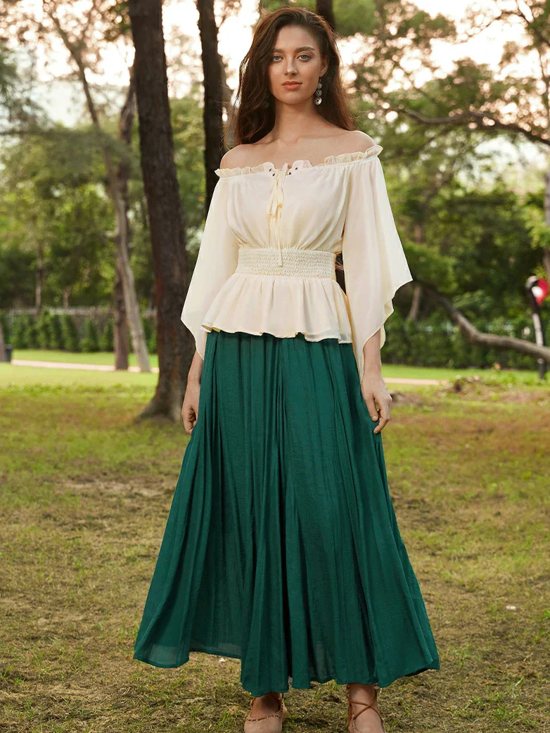 Renaissance Flowing Off-Shoulder Witch Tops - Image 10