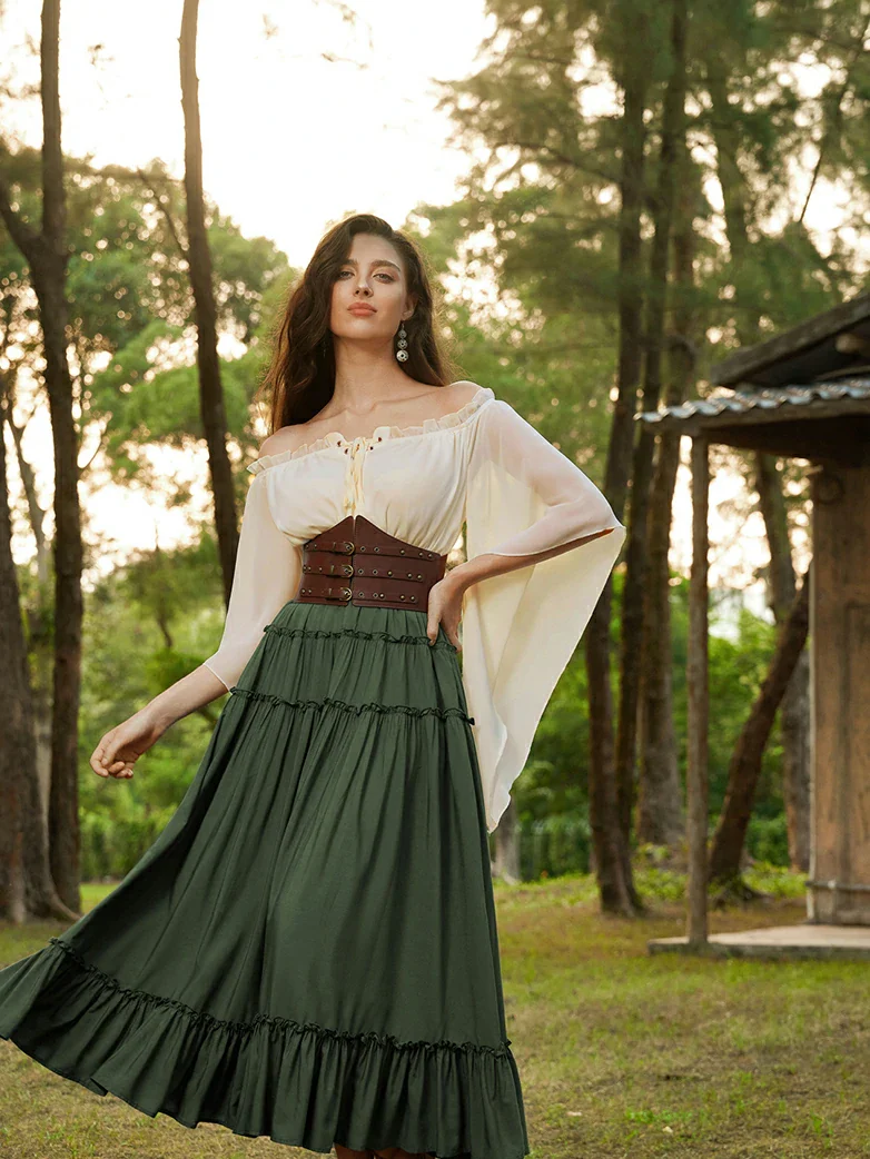 Renaissance Flowing Off-Shoulder Witch Tops - Image 11