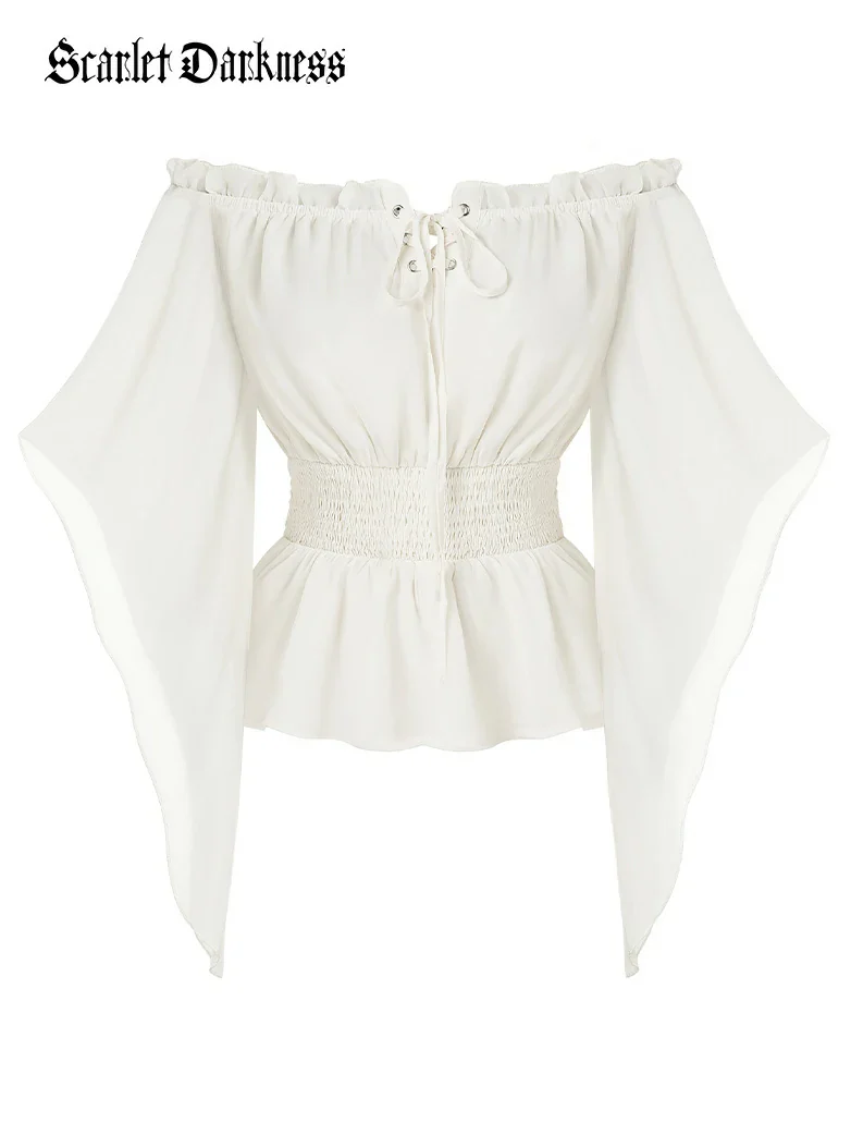 Renaissance Flowing Off-Shoulder Witch Tops - Image 14
