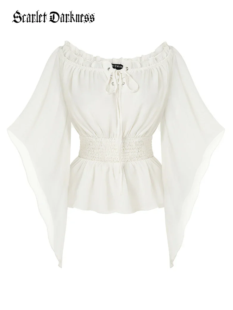 Renaissance Flowing Off-Shoulder Witch Tops - Image 15