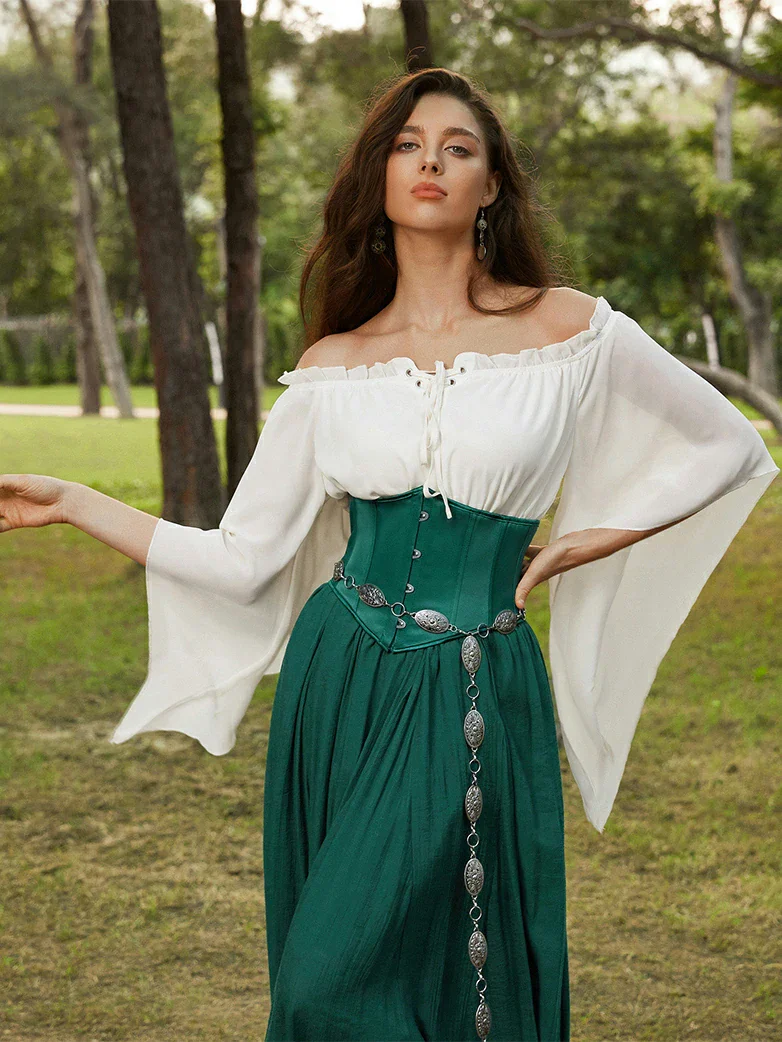 Renaissance Flowing Off-Shoulder Witch Tops - Image 16
