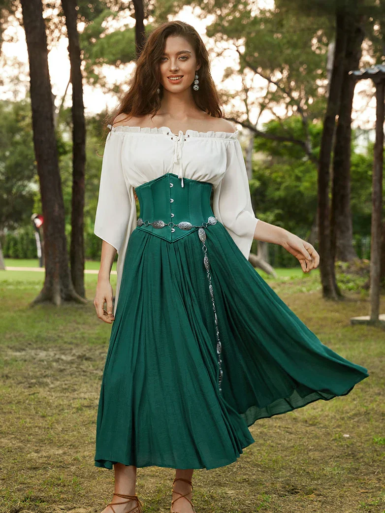 Renaissance Flowing Off-Shoulder Witch Tops - Image 17